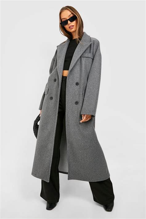 Oversized double breasted coat in wool 